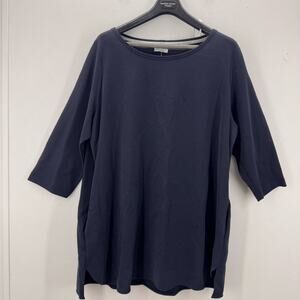NWT Marina Rinaldi Opera Cotton Blend Shirt Navy Nautical US 24 Capsule Neutral